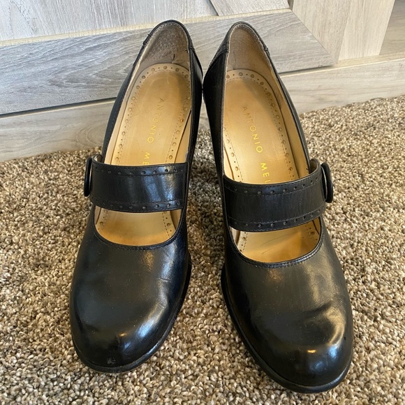 Antonio Melani Black Block Heel Mary Jane’s 6 - Picture 4 of 11